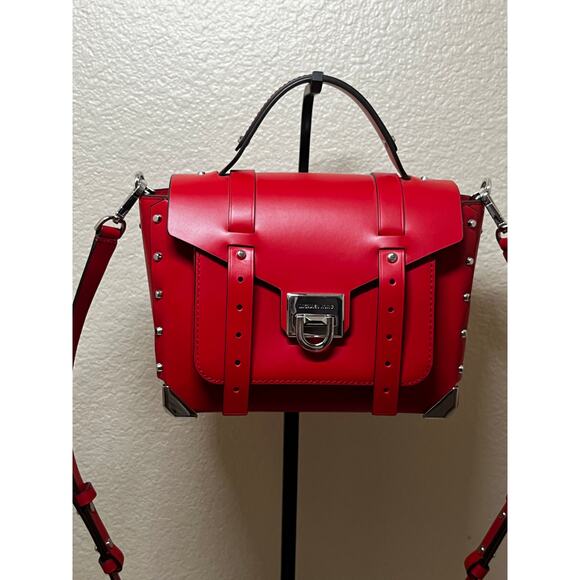 Michael Kors Manhattan Medium Leather Satche  Style 30T9SNCS6L - Picture 2 of 11